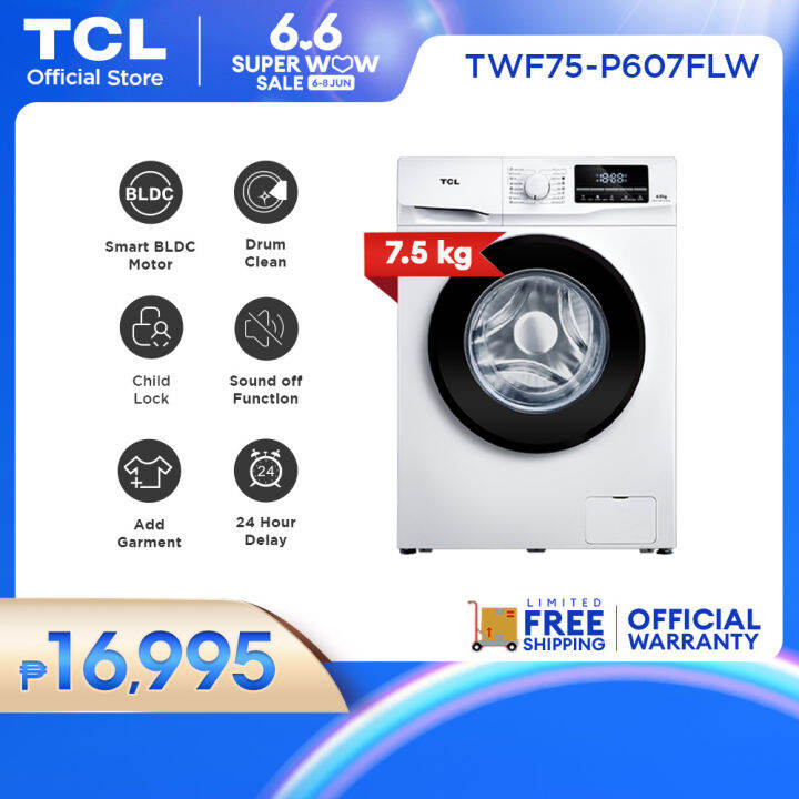 TCL 7.5KG Front Load Inverter Washing Machine - TWF75-P60 (HydroActive ...