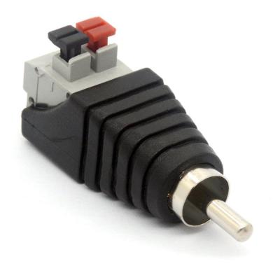 【✨】 Huilopker MALL ลำโพง Phono RCA Plug To AV Screw Terminal Audio Video Balun Adapter DC Power สำหรับกล้องวงจรปิด