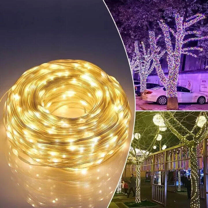 ไฟตกแต่ง-ไฟสายแบบแขวนพลังงานแสงอาทิตย์32ม-300led-โคมไฟกันน้ำพร้อมแผงโซลาร์เซลล์กระพริบ-คงที่สำหรับตกแต่งภูมิทัศน์สนามหญ้าตกแต่งเทศกาลคริสต์มาสปาร์ตี้ตกแต่งสวนกลางแจ้งแต่งงาน