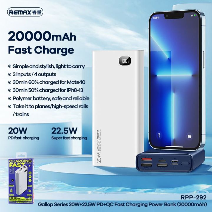 20000mAh Power Bank, Dual-Port Portable Phone Charger USB C Fast Charging  External Battery Pack Charger Powerbank for Cell Phone iPhone; Samsung iPad  