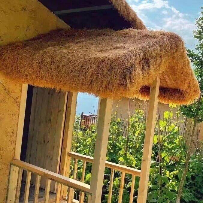 Artificial Thatch Roof Decor Fake Straw Cover Simulated Plastic