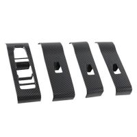 4Pcs Carbon Fiber Pattern Car Window Control Panel Cover Door Lock Switch Trim Stickers for BYD 2022 Yuan PLUS RHD ABS