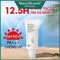 VIBRANT GLAMOUR ครีมกันแดดไวท์เทนนิ่ง ครีมกันแดดยูวีเข้มข้น กันน้ำ SPF 50+ บำรุงผิวหน้าให้กระจ่างใส จุดด่างดำจางลง ซ่อมแซมมอยซ์เจอไรเซอร์บาง 50g