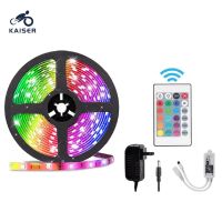 #Pro ดี! KAISER ไฟริบบิ้น 2835/5050 ไฟเส้น RGB ไฟตกแต่งห้อง 5เมตร ไฟเส้นเปลี่ยนสีได้ LED Strip Light IP65 ไฟตกแต่ง รีโมท 24 ปุ่ม Very Hot ไฟ ตกแต่ง เพดาน ไฟตกแต่งร้าน โคมติดเพดาน โคมไฟเพดานสวยๆ