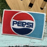 เป๊ปซี่ PEPSI ตัวรีดติดเสื้อ อาร์มรีด อาร์มปัก ตกแต่งเสื้อผ้า หมวก กระเป๋า แจ๊คเก็ตยีนส์ Food, Drink Embroidered Iron on Patch