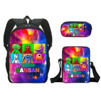 ❐✶  Garten of Banban 3pcs/Set Print School Student Bookbag Laptop Daypack Shoulder