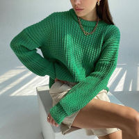 Women Solid Knitted Thickening Oversized Sweater Female Round Neck Long Sleeve Casual Loose Pullovers Top  Autumn Winter