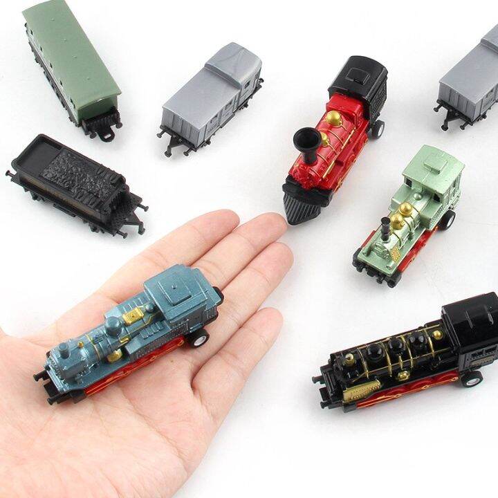 ชุด-kids-toys-รถไฟไอน้ำรถของเล่นรถไฟดึงกลับแบบของเล่นรถโมเดล-diecast-สำหรับเด็ก2ถึง4ปีแบบย้อนยุค