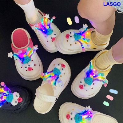 รองเท้าใส่ในบ้านสำหรับผู้หญิง,รองเท้ารองเท้าแตะ Baotou พื้นหนานุ่มมัฟฟินรองเท้าแบบมีรูระบายเล็กๆเปล่งแสงใหม่สำหรับกิจกรรมกลางแจ้ง