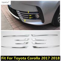 “{》} อุปกรณ์เสริมสำหรับ Toyota Corolla 2017 2018 ABS โครเมี่ยมด้านหน้าโคมไฟไฟตัดหมอกเปลือกตาชุดฝาปิดตะแกรงแต่งภายนอก