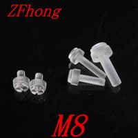 [HOT JIAZZAQQMGW 555] 100 M8x15ชิ้น/ล็อต/20/25/30 M8อะคริลิคใส Knurled Hand Screw