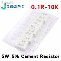 10pcs 5W 5 Cement Resistor Power Resistance 0.1 10K 0.1R 0.5R 1R 10R 100R 0.22 0.33 0.5 1 2 5 8 10 15 20 25 30 100 1K 10K ohm