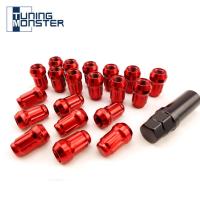 Tuning Monster Red M12xP1.5/1.25 20pcs Groove Car Wheel Lug Nuts Anti-theft Security Nuts Alloy Steel Closed Nails  Screws Fasteners