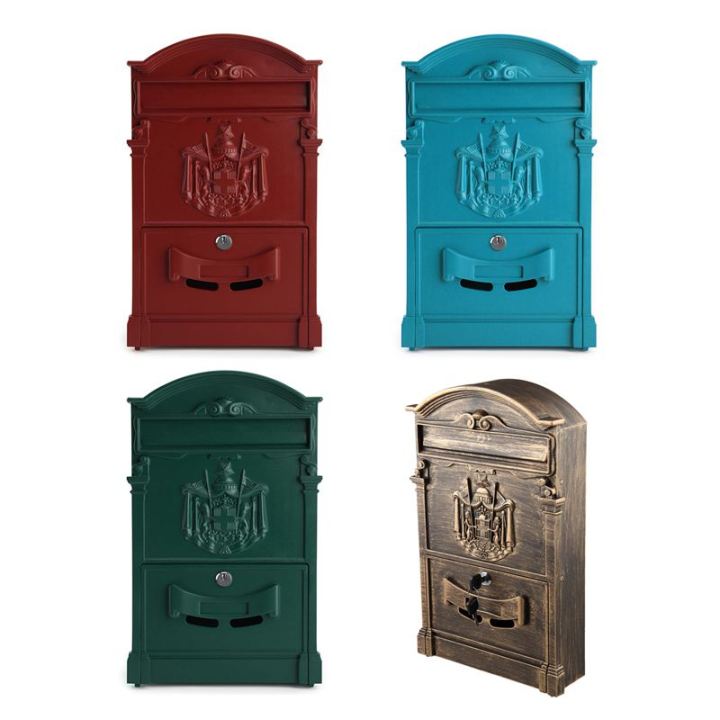 lockable-secure-postbox-letterbox-wall-mounted-stainless-mail-post-letter-box-model-green