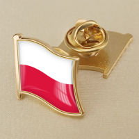 Poland Polish Flag Crystal Glue Drop Badge Brooch Flag Brooch of All Countries in the World All-metal Brooch Copper Brooch Collection