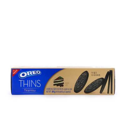 ขนมคุกกี้สอดไส้ครีมทีรามิสุ oreo thins tiramisu 84g 오레오 씬즈 티라미수