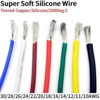 2M/5M Super Soft Silicone Rubber Wire 30 28 26 24 22 20 18 16 15 14 13 12 11 10 AWG Flexible DIY LED Lighting Wires Copper Cable