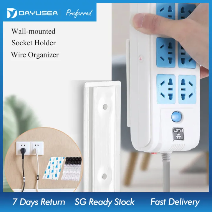 Plug Board Holder Socket Storage WallMounted Extension Cord Holder