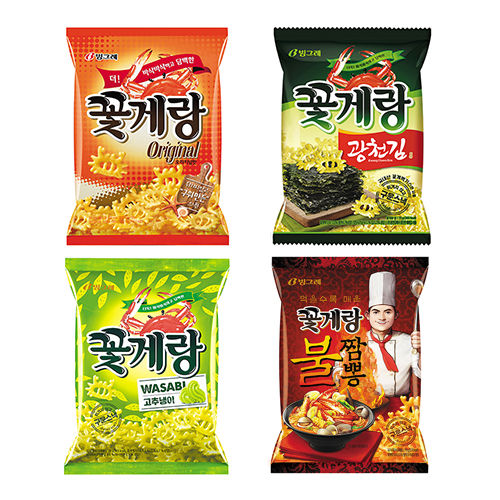 วาซาบิ-แคร็บ-ชิพ-ขนมอบกรอบรสปูผสมวาซาบิ-ตรา-บิงเกร-wasabi-crab-chips-binggrae-brand