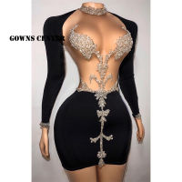 Sexy Prom Dresses Long Sleeve Celebrity Party Dress Mermaid Mini Cocktail Gown Black Homecoming Gowns платье