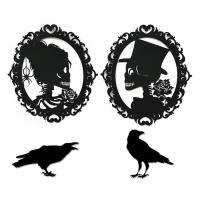 Skeleton Wall Decal 4PCS Halloween Scary Crow Spider Window Stickers Reusable Flower Window Clings for Cosplay Black Wall Decal for Costume Party Photography Prop rational