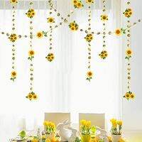 Sunflower Garland for Kids Birthday Party Decorations Sun Flower Shiny Circle Dot Streamer Backdrop Banner Decor for Summer You Are My Sunshine Party for Baby Shower Boys Girls Bday Graduation