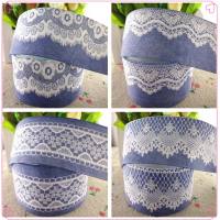 1-1/2" 38mm 5 Yards Jean Lace Printed Grosgrain Ribbons Diy Hair Bows Handmade 100% Polyester Soft Grosgrain Ribbons 18081810 Gift Wrapping  Bags