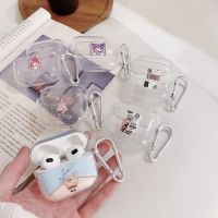 Cute Animation Cartoon Earphone Case For Airpods 3 Case Transparent airpods 3 Cover Bluetooth Earphone Charging Box With Keyring