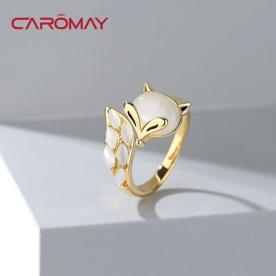 Carmay Little Fox Open Ring ผู้หญิงออกแบบแฟชั่นนิ้วชี้แหวนสไตล์เกาหลี K2QY