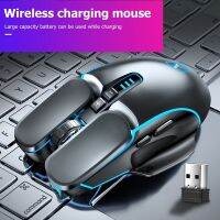 ZZOOI Wireless Mouse Game Computer Mouse 2400DPI Rechargeable Ergonomic 6 Keys RGB LED Optical Mouse For Laptop PC Mice