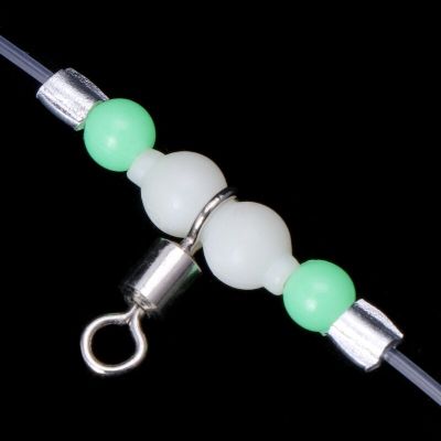 ：《》{“】= 1 Group Fishing Tackle Line Swivels Night Luminous Beads Pins Rolling Connector