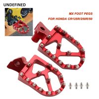 Dirt Bike Foot Pegs MX Style for Honda CR125R CR250R 1995-1999 CR50 1995-2001 Motorcycle Footpeg Footrest Pedals Anti Slip Red Pedals