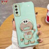 น่ารักและมีสไตล์3D Doraemon เคสโทรศัพท์เหมาะสำหรับ VIVO Y20 Y20S Y20i Y20SG Y12S Y12A 2021 V2026 V2027 V2029 V2032 V2038 V2043 V2102 TPU นุ่มโลหะด้วยไฟฟ้าฝาหลัง