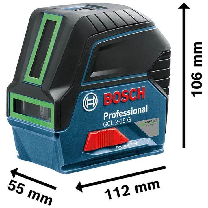 bosch-2เส้น15เมตร-gcl-2-15กรัมเส้นเลเซอร์สีเขียวการปรับระดับด้วยตนเองกากบาทและเลเซอร์ลูกดิ่งพร้อมที่ติดเลเซอร์อเนกประสงค์