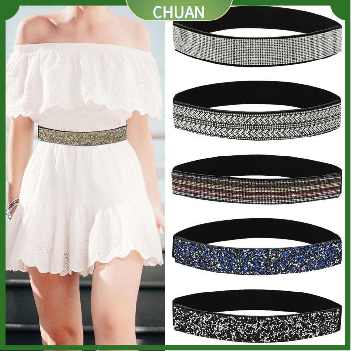 CHUAN Women Party Wedding Accessories Shining Fit Elastic Belly