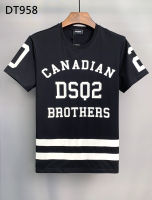 nd DSQ2 Luxury Men Soft Cotton T-Shirt Embroidery Icon Letter Crew Neck Shirt Hip-Hop Dsquared2 Shirt Tops Big M -XXXL