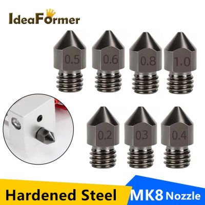 ☎▬ 1/3Pcs MK8 Nozzle Hardened Steel M6 Corrosion-Resistant Extruder 0.4/0.6/0.8mm 3D Printer Nozzle For CR10 Ender 3 Sapphire Pro