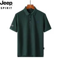 JEEP SPIRIT ผู้ชายผ้าฝ้ายแขนสั้นเสื้อโปโลฤดูร้อนเสื้อโปโลคอ Slim Fit ธุรกิจสบายๆเสื้อยืด