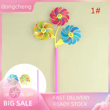 4pcs Plastic Windmill Whistling Handle Toys Pinwheel Windmill For Kids  Indoor Outdoor