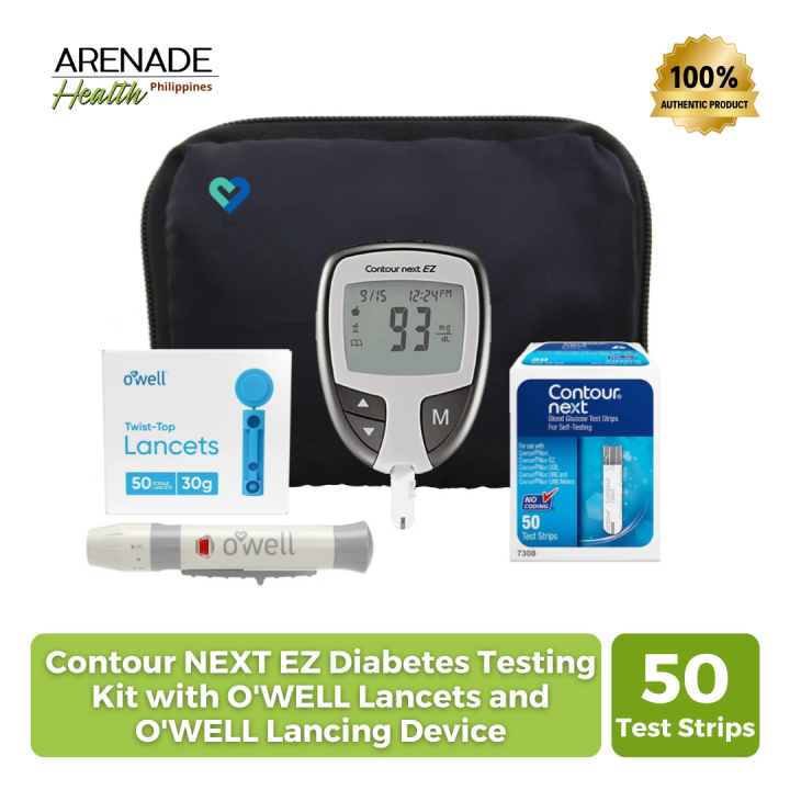 Contour Next EZ Diabetes Testing Kit with O'WELL Lancets and O'WELL