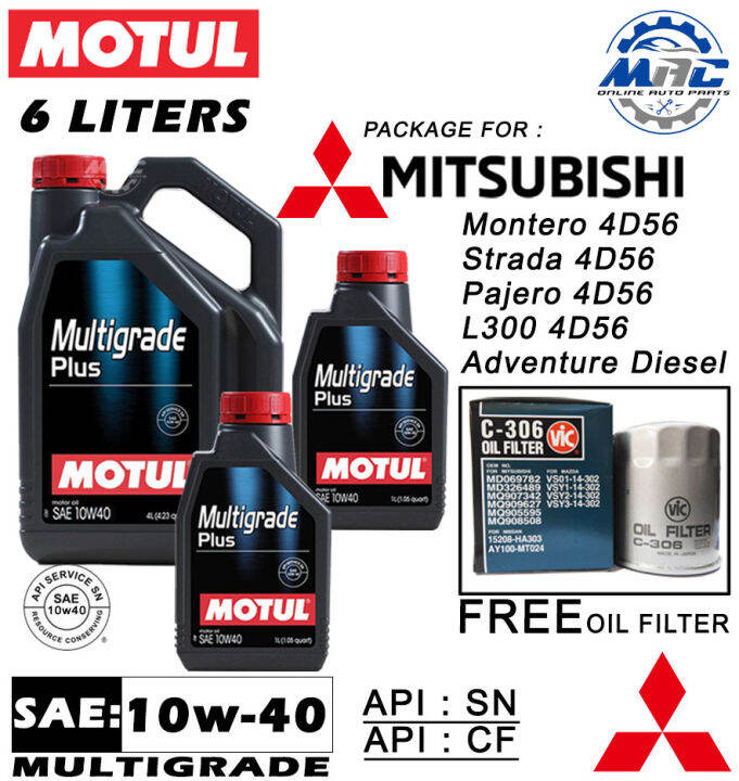 MOTUL MULTIGRADE PLUS 10W40 6 Liters package for MITSUBISHI MONTERO