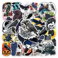 50pcs Crow Stickers For Laptop Scrapbook Wall Phonecase Toilet Covers