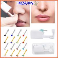 HESONG ฤดูร้อน เครื่องประดับร่างกาย ปลอดภัยปราศจากเชื้อ ต่างหูสตั๊ด ปืนเจาะ เครื่องมือเจาะ หน่วยเจาะทิ้ง กระดุมจมูกอัญมณี