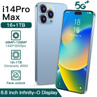 โทรศัพท์มือถือ i14 Max Pro 5G โทรศัพท์ 6.8“ HD+ รองรับ2ซิม Smartphone 4G/5G แรม16GB รอม512GB โทรศัพท์ถูกๆ Android 11.0 Mobile phone โทรศัพท์ ถูกๆ ดี มือถือราคาถูกๆ โทรศัพ