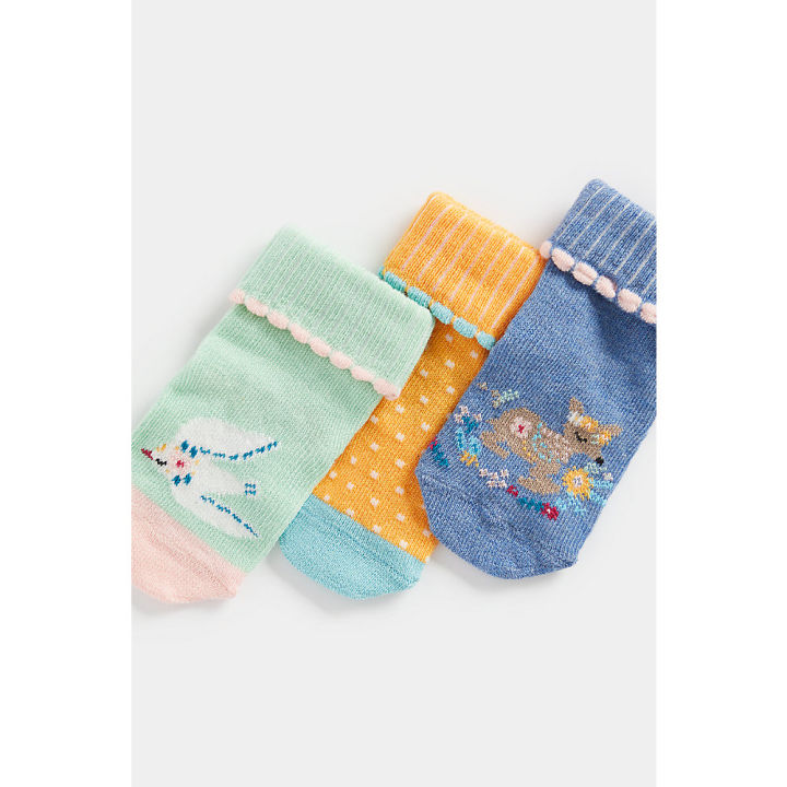 ถุงเท้าเด็กผู้หญิง-mothercare-forest-turn-over-top-socks-3-pack-cd601