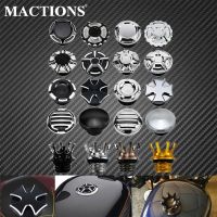 Motorcycle Crown Style Vented Fuel Tank Cap CNC Oil Cap Fuel Gas Tank Cover For Harley Sportster Dyna Softail Touring Road King