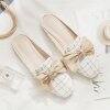 Vshoes dép sục bít mũi dép đi bên ngoài nữ dép một lớp không gót nửa đỡ - ảnh sản phẩm 1