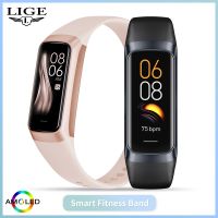 LIGE Amoled Smart Watch ผู้ชาย2023สมาร์ทวงผู้หญิงอัตราการเต้นหัวใจเลือด S Mart W Artch กันน้ำสร้อยข้อมือสมาร์ทกีฬาติดตามการออกกำลังกาย