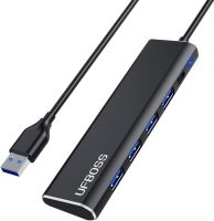 UFBOSS 5-พอร์ตอลูมิเนียมบางเป็นพิเศษฮับ3.0,4พอร์ต5Gbps USB3.0กับหนึ่ง USB-C ชาร์จพอร์ตแยก USB