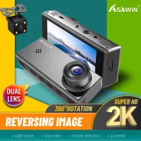 【Asawin A5】UHD 2K Dash Camear dual lens for Car Dvr Video Recorders front and Back Reversing rear view Metal case multi languag Night Vison stock delivery【1 year warranty】